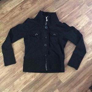 BCBG Moto Bomber Full Zip Sweatshirt